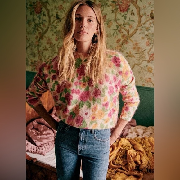 Sézane Lila Floral Jumper Sweater - Picture 1 of 16